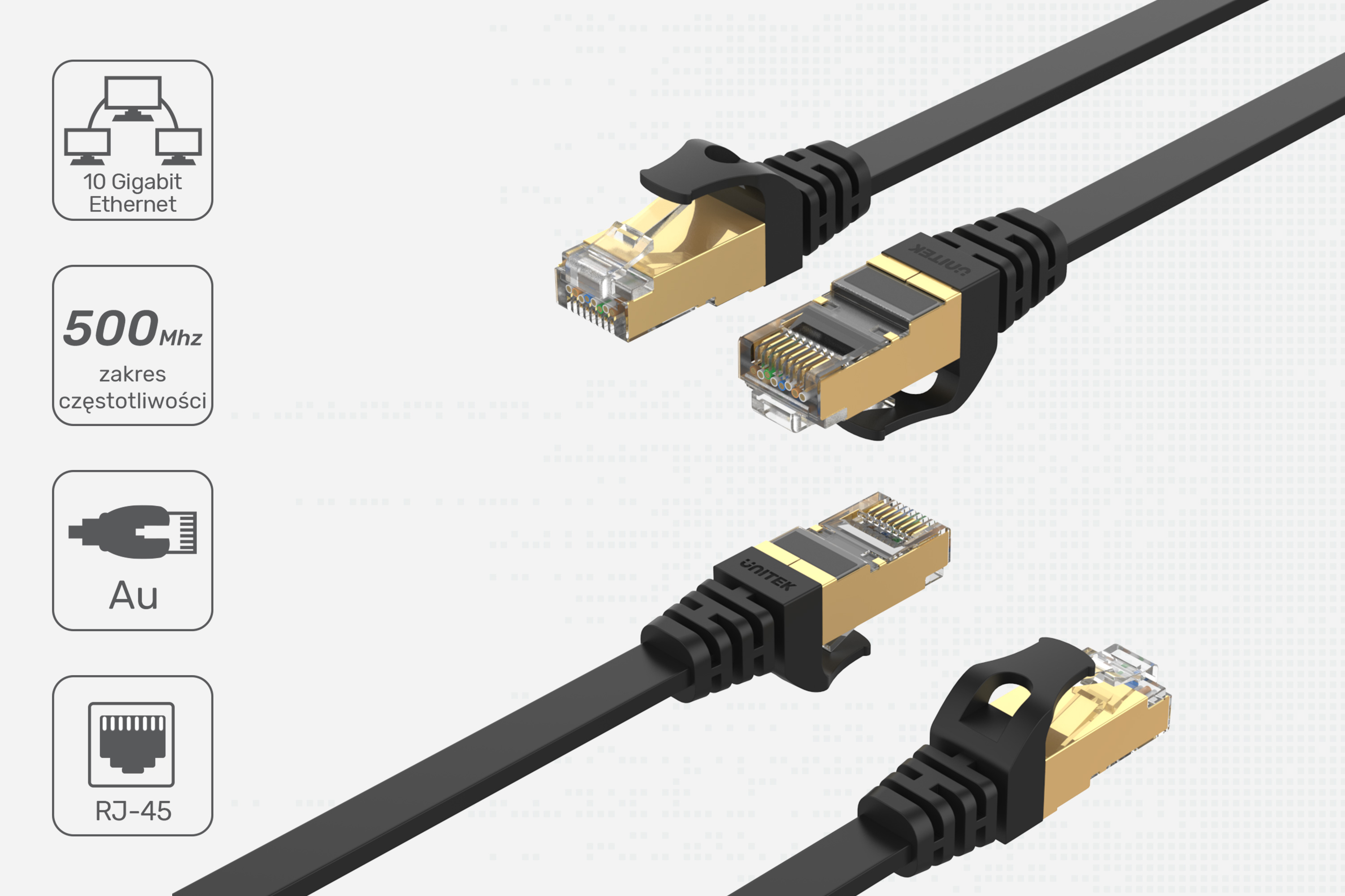 Unitek kabel sieciowy płaski Ethernet