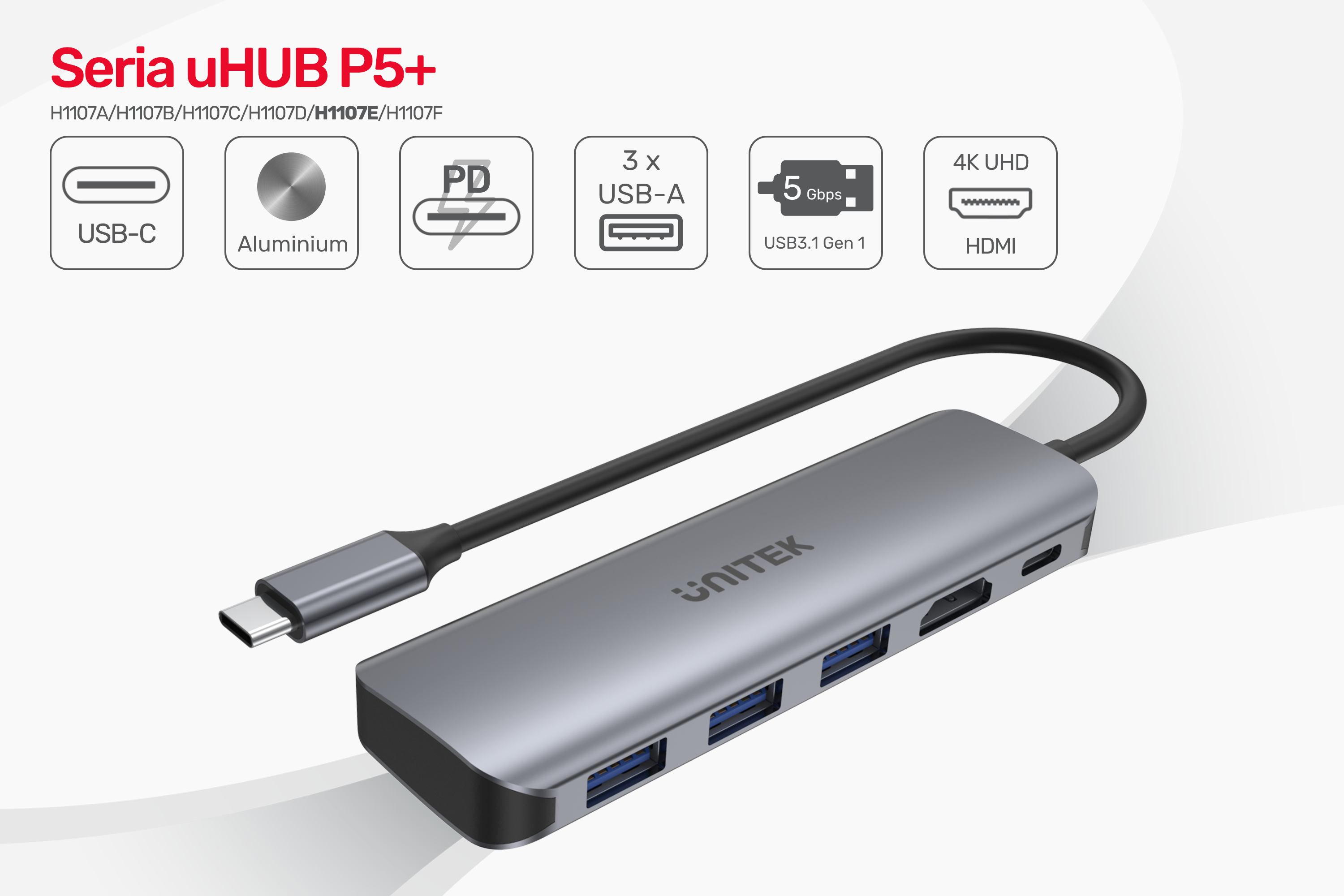 Unitek hub USB-C 4K UHD HDMI