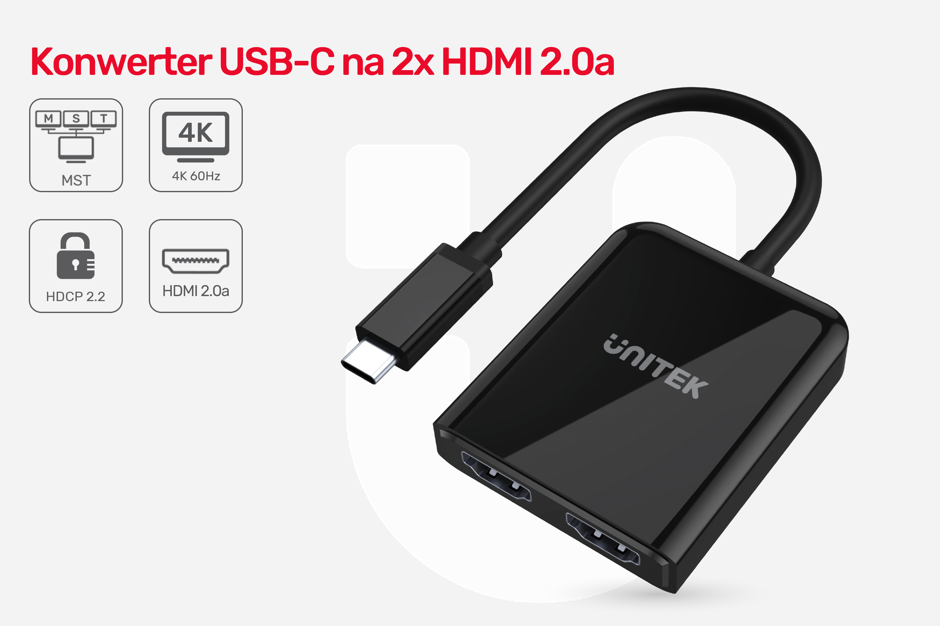 Konwerter USB-C dwa porty HDMI