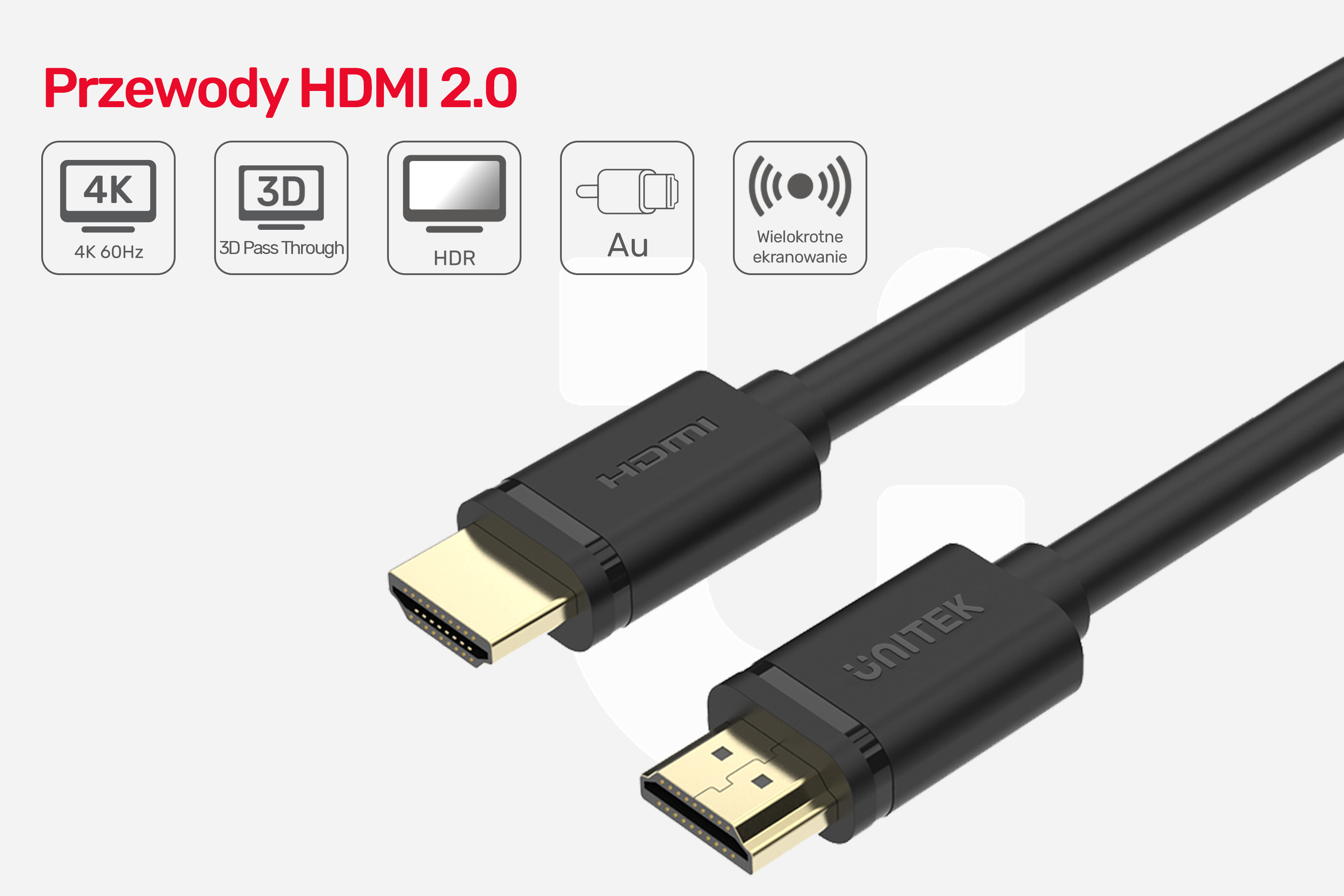 Krótkie przewody Unitek HDMI 2.0